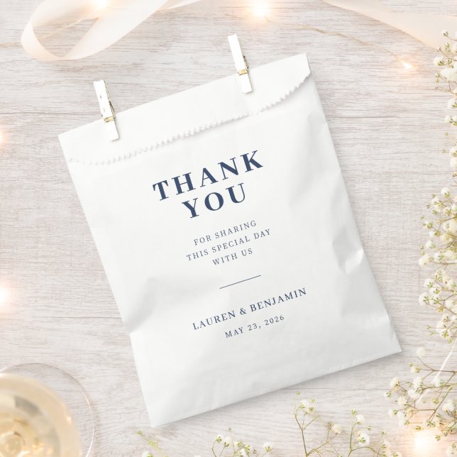 Elegant Wedding Thank You Card Favour Bags (Clipped)