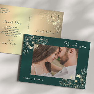 Elegant Wedding Thank You Card with Photo