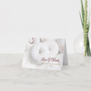 Elegant Wedding Thank You Ethereal White Doughnuts Card