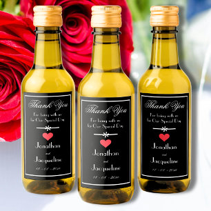 Elegant Wedding Thank You Favour Custom Mini  Wine Label
