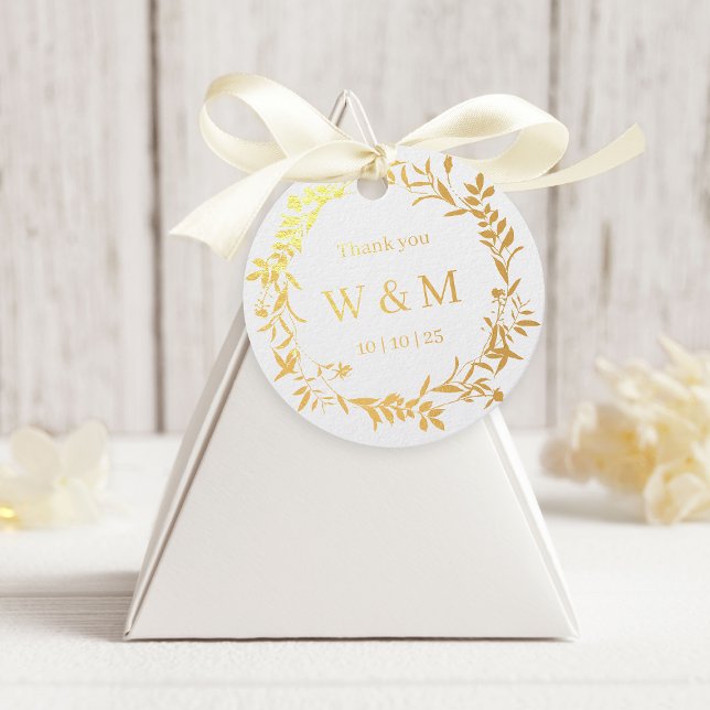 Elegant Wedding Thank You Favour Tags (Elegant Wedding Thank You Foil Favor Tags.)