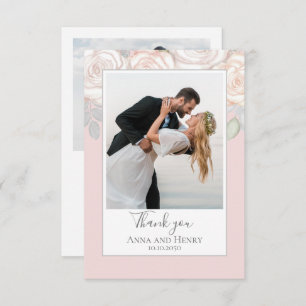 Elegant Wedding Thank You Floral Watercolor Blush