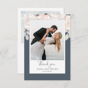 Elegant Wedding Thank You Floral Watercolor Grey