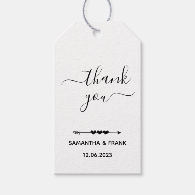 Elegant Wedding Thank You Gift Tags (Front)