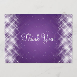 Elegant Wedding Thank You Glamourous Sparks Purple