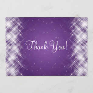 Elegant Wedding Thank You Glamourous Sparks Purple Card