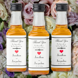 Elegant Wedding Thank You Mini Liquor Bottle Label