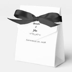 Elegant Wedding Thank You Minimalist Black & White Favour Box