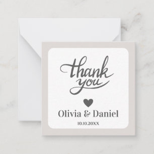 Elegant Wedding Thank You, Modern Calligraph Card