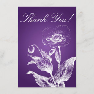Elegant Wedding Thank You Note Poppy Purple