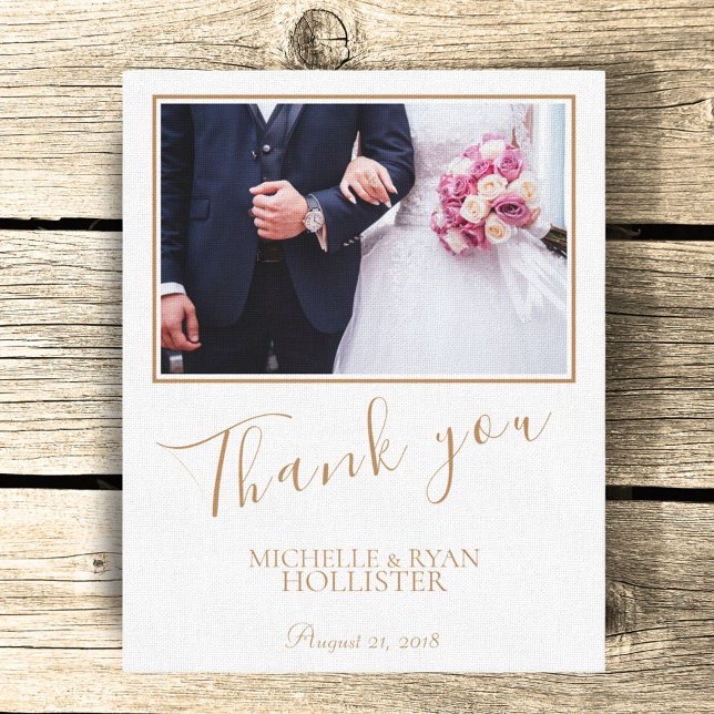 Elegant Wedding Thank you Photo Canvas Print (Creator Uploaded)