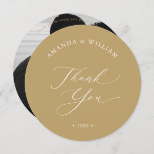 Elegant Wedding Thank You Photo Card