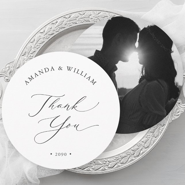 Elegant Wedding Thank You Photo Card (Creator Uploaded)