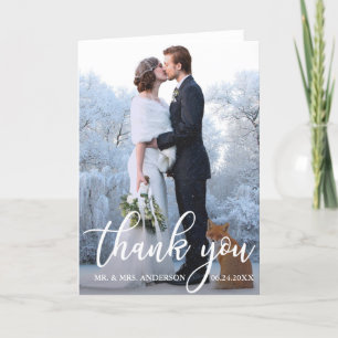 Elegant Wedding Thank You Photo Folded Card