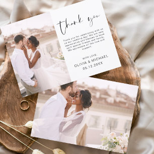 Elegant Wedding Thank You Photo Invitation