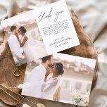 Elegant Wedding Thank You Photo Invitation<br><div class="desc">Minimalist Wedding Thank You Cards that have a photo on the front and back. The Thank you cards contain a modern hand lettered cursive script typography that are elegant,  simple and modern to use after you wedding day celebration.</div>