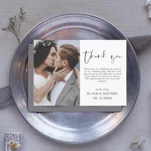 Elegant Wedding Thank You Photo Invitation