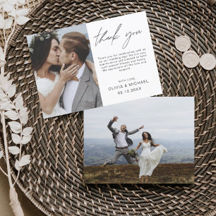 Elegant Wedding Thank You Photo Invitation