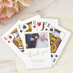 Elegant Wedding Thank you Photo Playing Cards