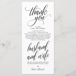 Elegant Wedding Thank you Place Setting Card v3