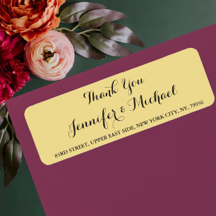 Elegant Wedding Thank You Return Address Label