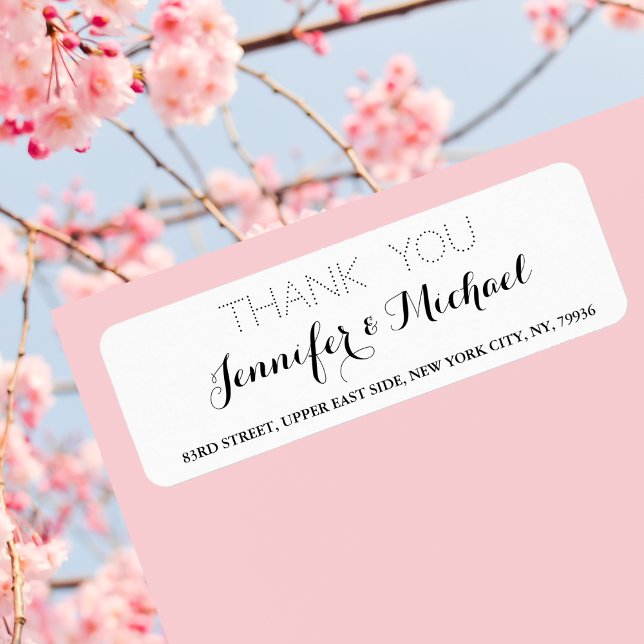 Elegant Wedding Thank You Return Address Label (Elegant Wedding Thank You Return Address Label)