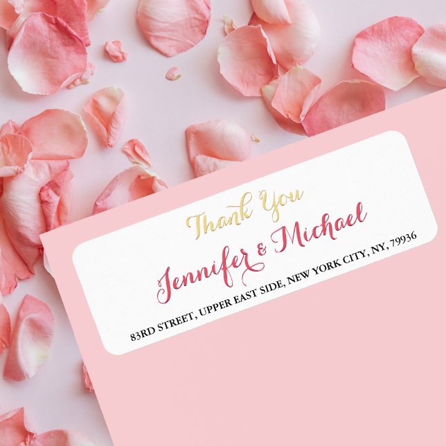 Elegant Wedding Thank You Return Address Label (Elegant Wedding Thank You Return Address Label)