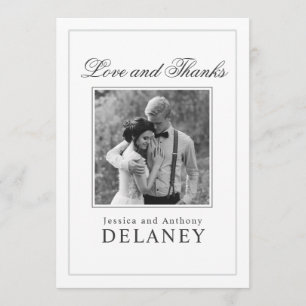 Elegant Wedding Thank You with Your Photo Card