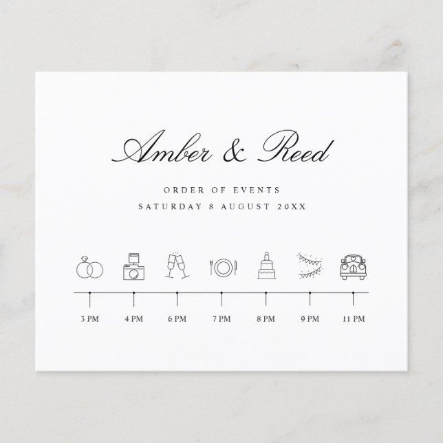 Elegant Wedding Timeline Budget Sheet (Front)