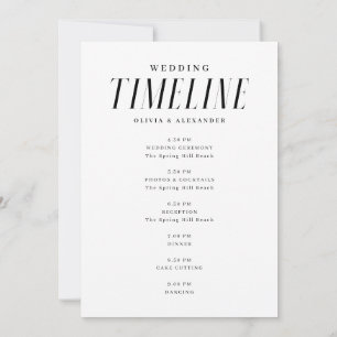 Elegant Wedding Timeline Itinerary + Welcome Invitation