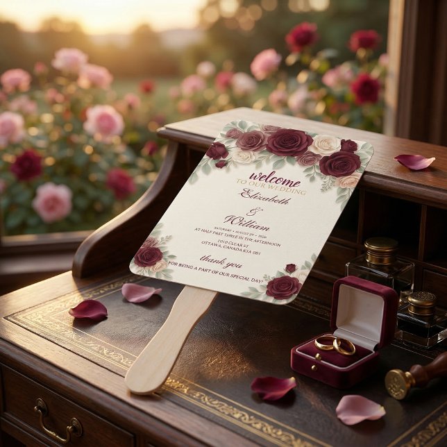 Elegant Wedding Timeline Program Hand Fan (Creator Uploaded)