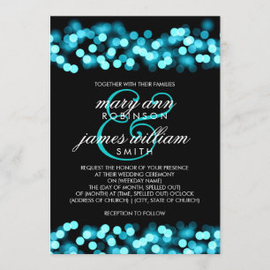 Elegant Wedding Turquoise Hollywood Glam Invitation
