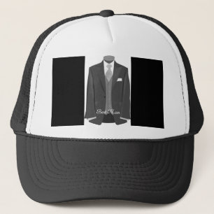 Elegant Wedding Tuxedo Suit Best Man  Trucker Hat