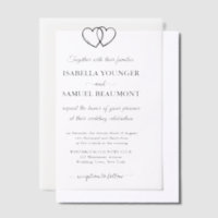 Elegant Wedding Two Hearts Custom Text Overlay