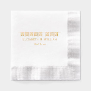 Elegant Wedding Typography Thank You Banner Foil Napkins