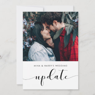 Elegant wedding update photo announcement