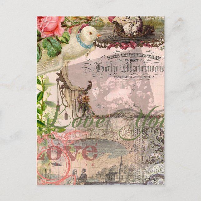 Elegant Wedding Vintage Marriage Antique Vintage Postcard (Front)