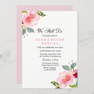 Elegant Wedding Vow Renewal Peachy Pink Invite