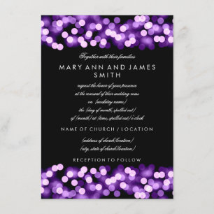 Elegant Wedding Vow Renewal Purple Hollywood Glam Invitation