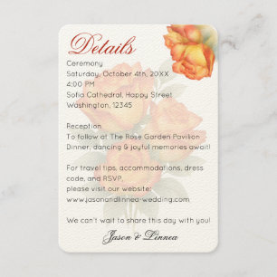 Elegant Wedding Watercolor Roses Pastel Petals Enclosure Card