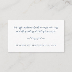 Elegant Wedding Website Dusty Blue Romantic Enclosure Card