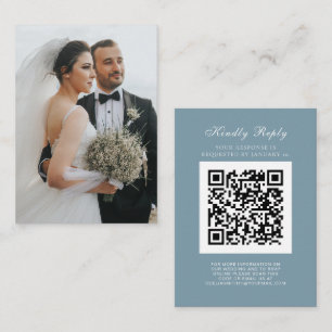 Elegant Wedding Website   RSVP QR Code Photo Enclosure Card