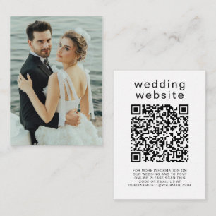 Elegant Wedding Website RSVP QR Code Photo Enclosure Card