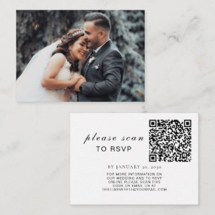 Elegant Wedding Website   RSVP QR Code Photo Enclosure Card