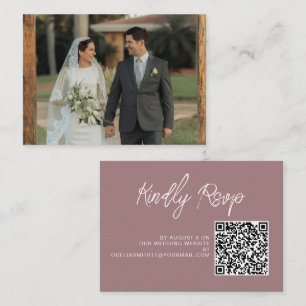 Elegant Wedding Website   RSVP QR Code Photo Enclosure Card