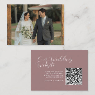 Elegant Wedding Website   RSVP QR Code Photo Enclosure Card