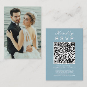 Elegant Wedding Website RSVP QR Code Photo Enclosure Card