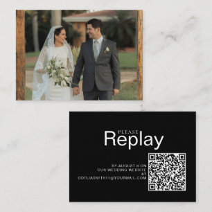 Elegant Wedding Website   RSVP QR Code Photo Enclosure Card