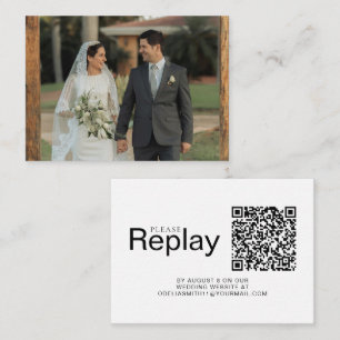Elegant Wedding Website   RSVP QR Code Photo Enclosure Card