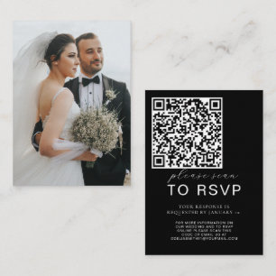 Elegant Wedding Website   RSVP QR Code Photo Enclosure Card